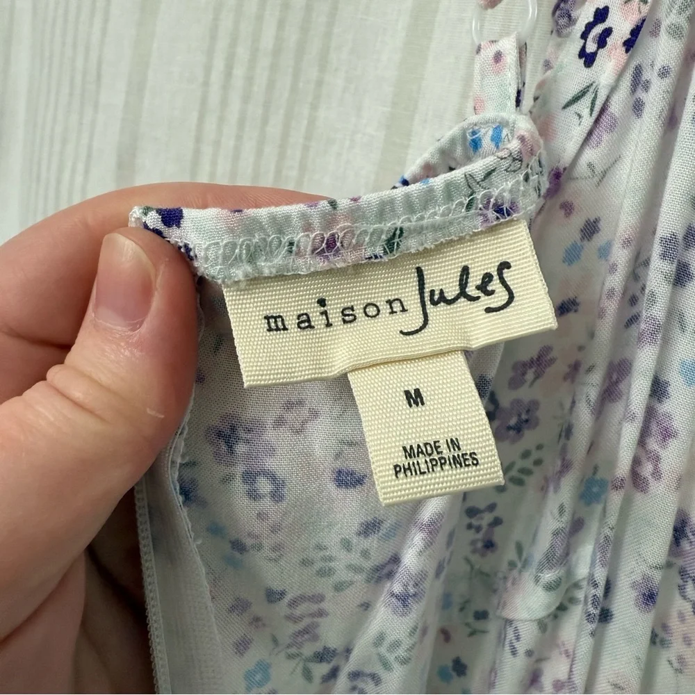 Madison Jules Ditsy Floral Lettuce Trim Summer Maxi Dress - Picture 7 of 8